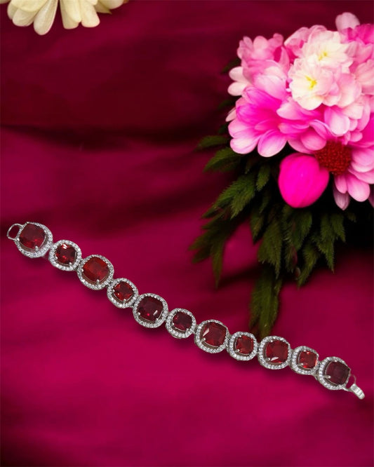 Sterling Cubic Tennis Bracelet