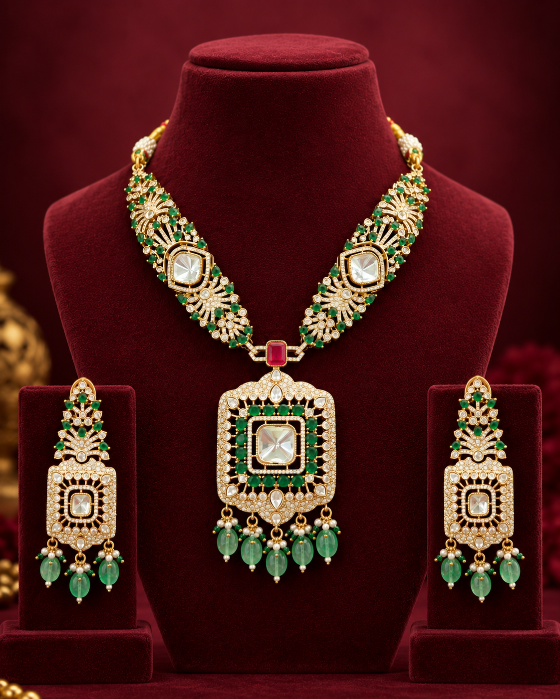 Bridal Kundan Grand Necklace Set