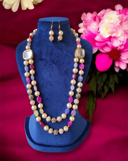 Layered Knotted Necklace Mala