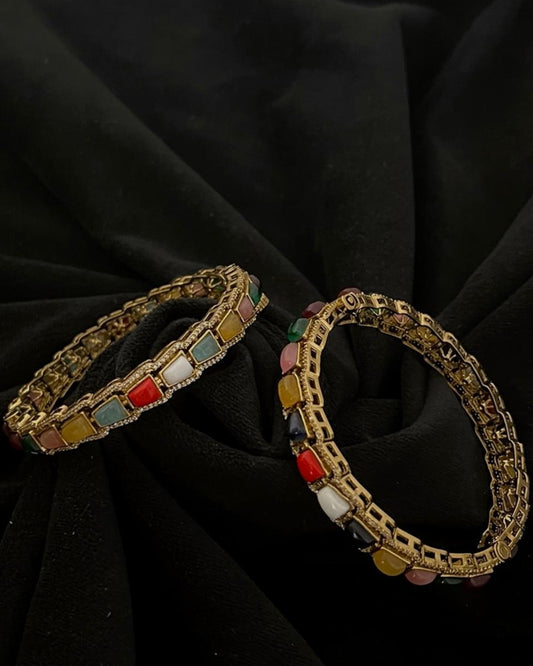 Multicolor Kundan Bangles