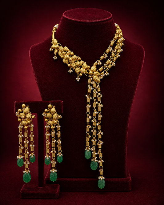 Golden String Style Necklace Set