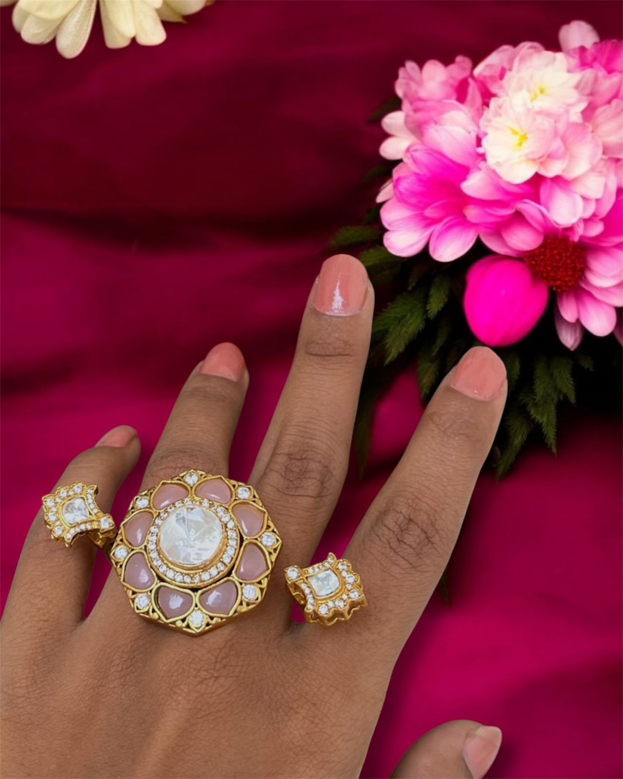 Kundan Duo Ring