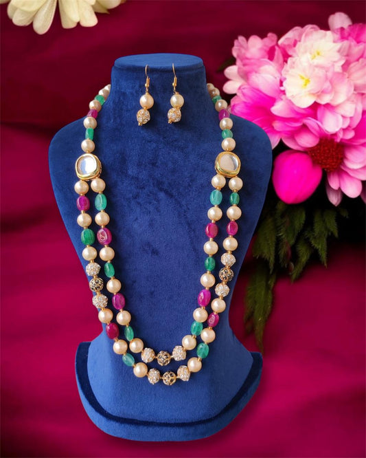 Layered Knotted Necklace Mala