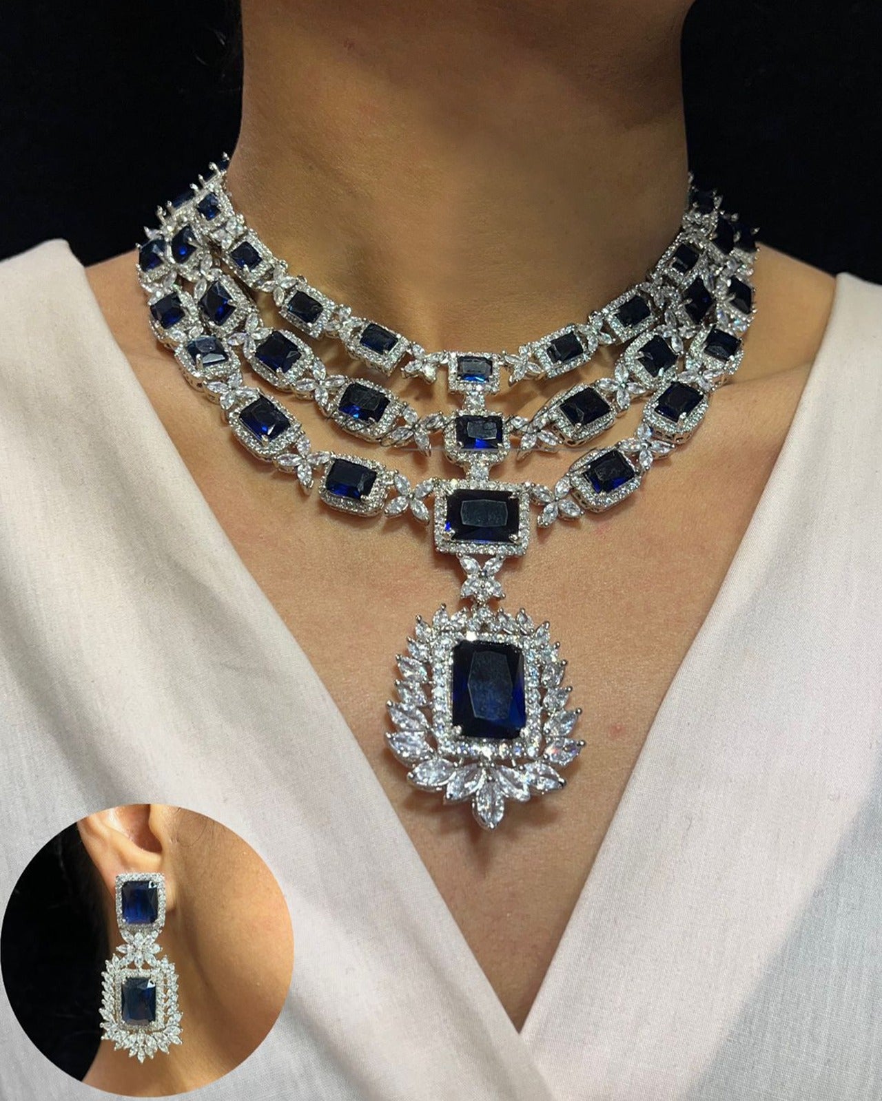 Elegant Diamond Necklace Set