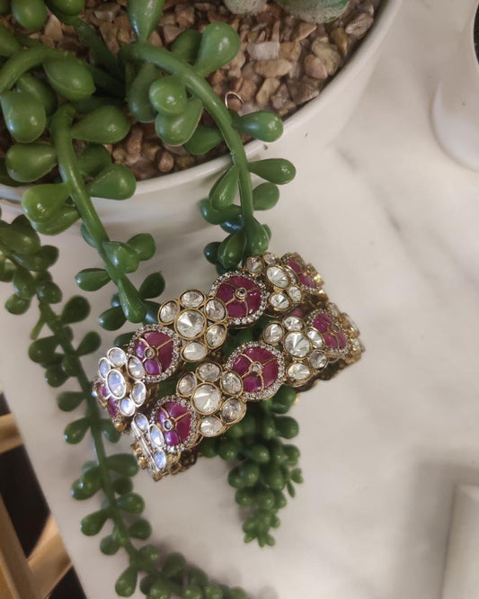 Moissainite Polki Bangles