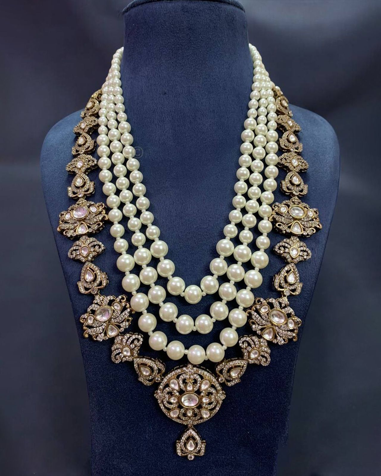 Pearl Kundan Groom Mala