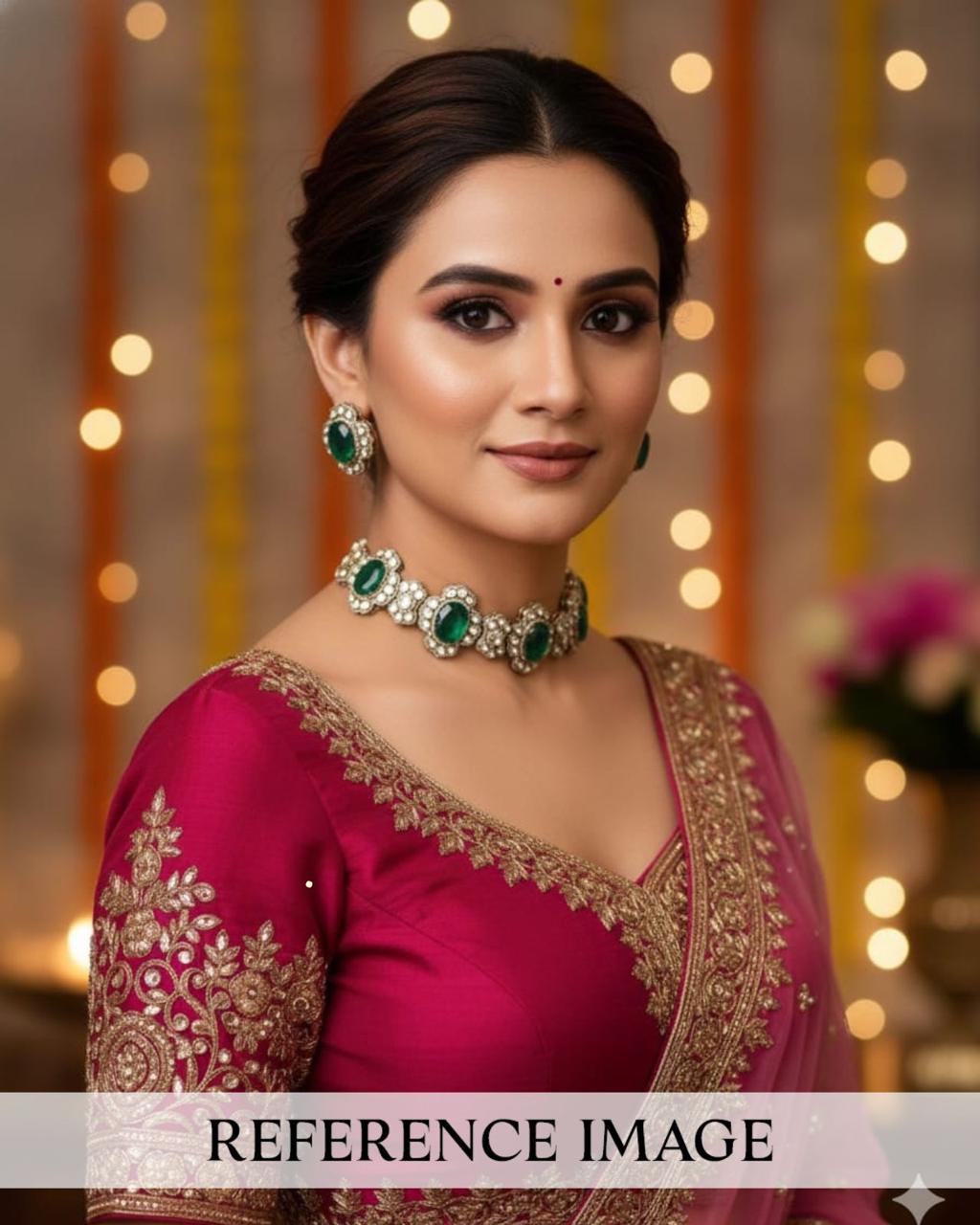 Victorian Moissanite Polki Choker Necklace Set