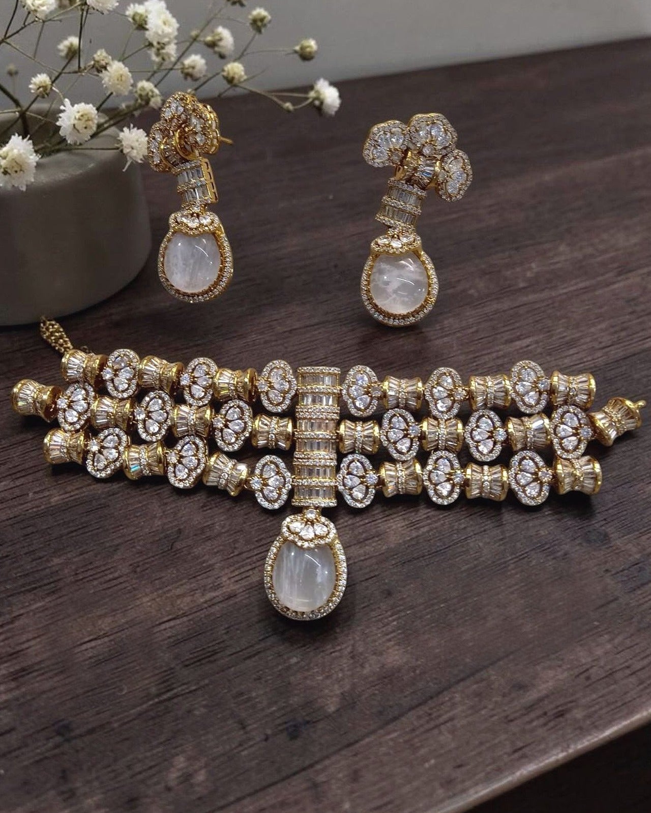 Polki Traditional Choker Necklace Set
