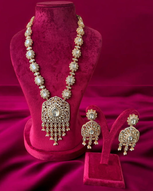 Long Wedding Moissanite Necklace Set