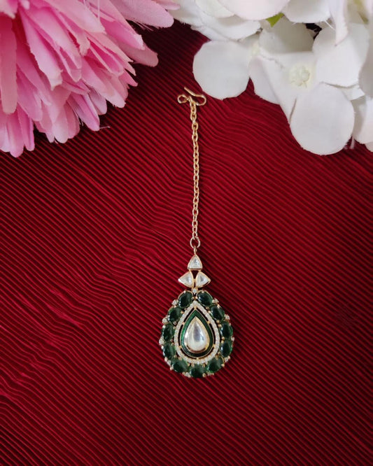 Emerald Maang Tika