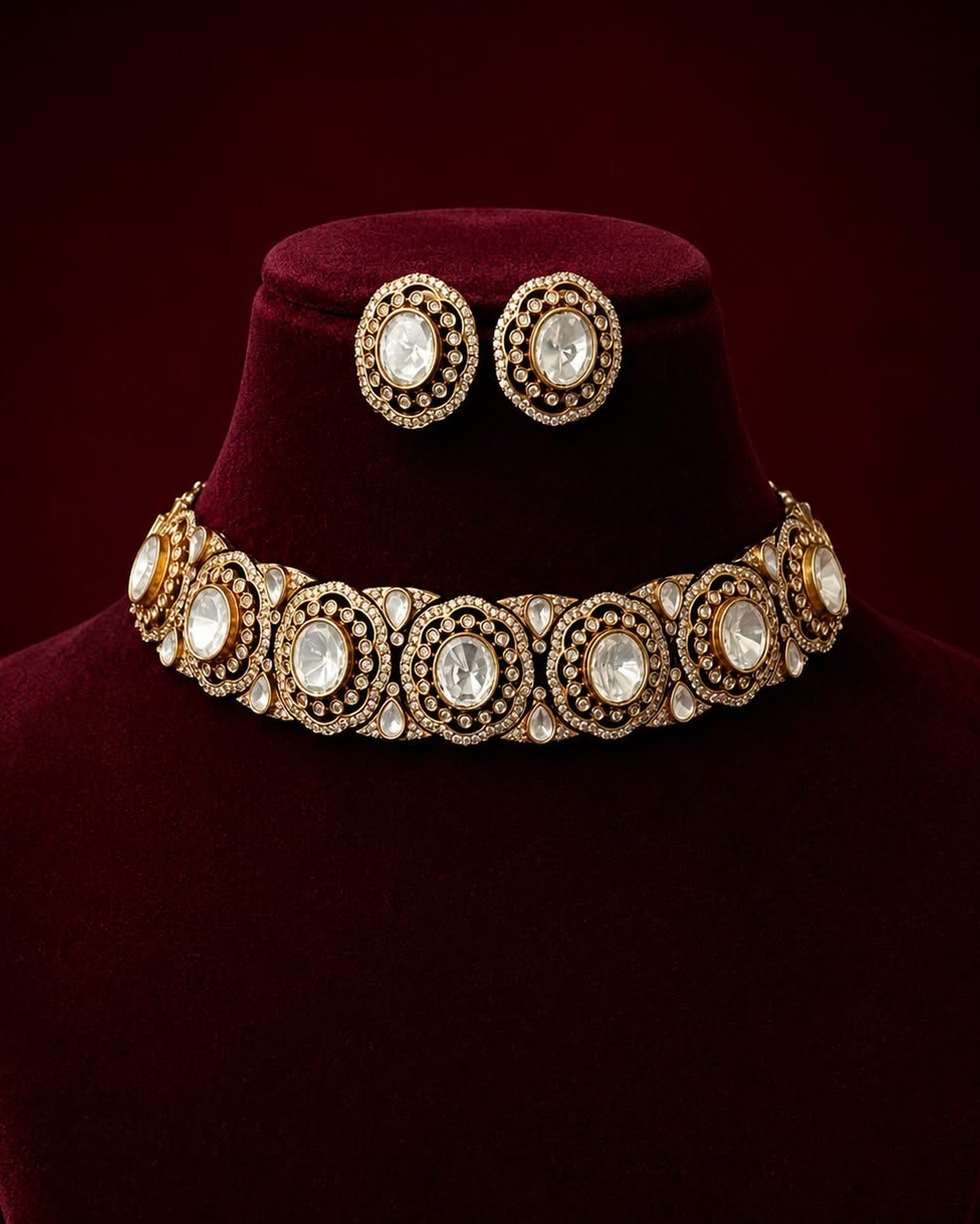 Polki Choker Necklace Set