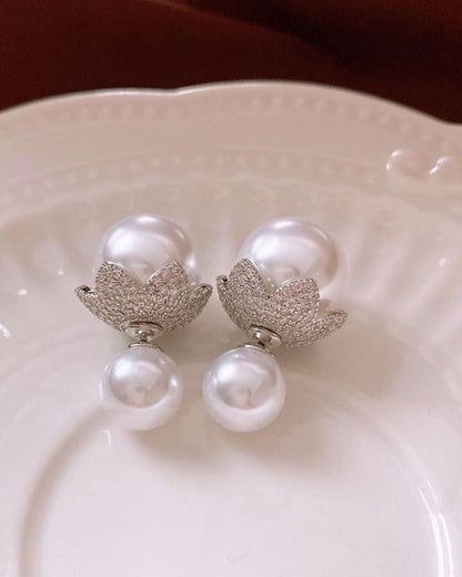 Pearl Flower Earrings