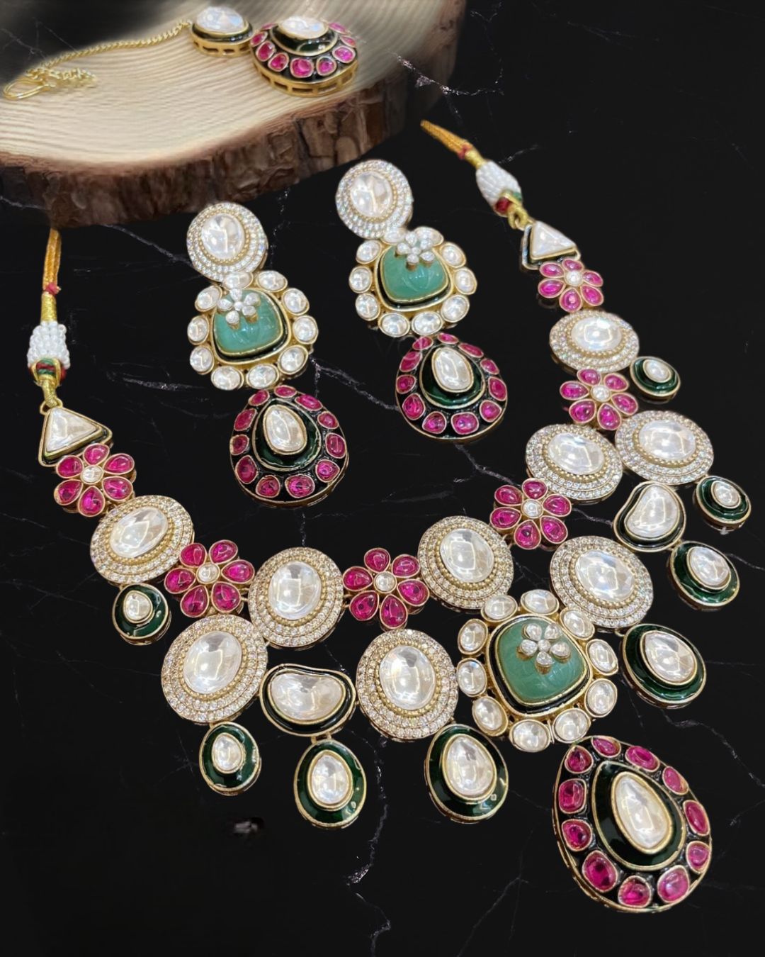 Kundan Polki Bridal Choker Necklace Set