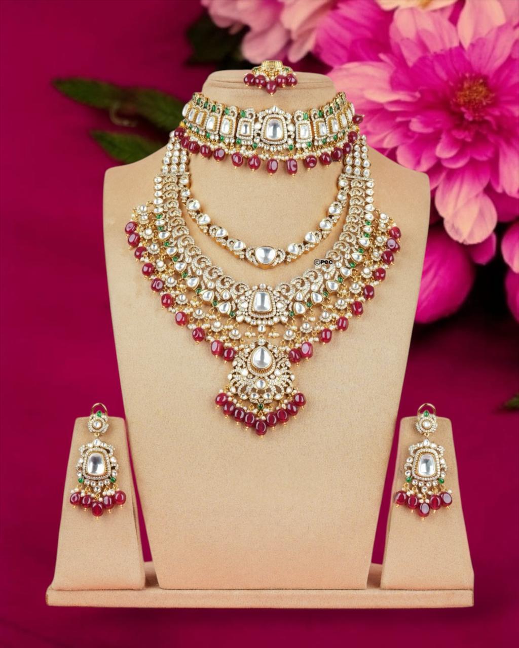 Red Polki Kundan Bridal Necklace
