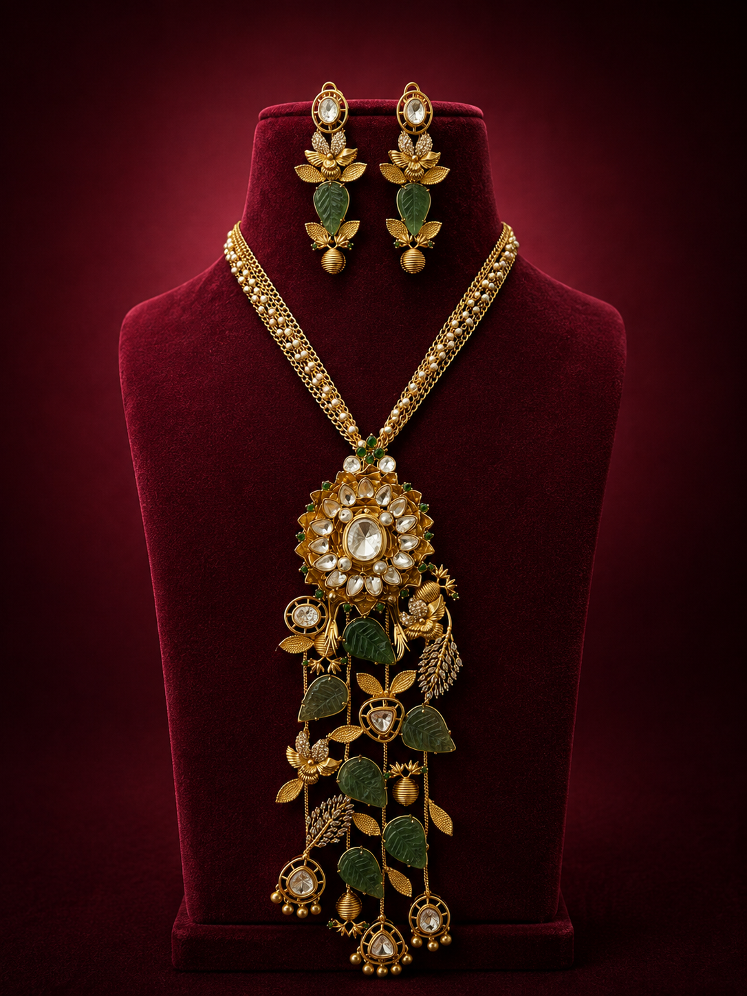 Kundan Leaf  Necklace Set