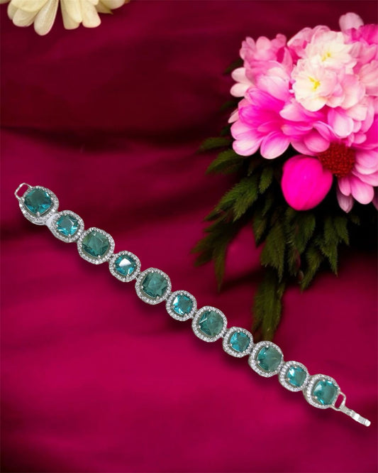 Sterling Cubic Tennis Bracelet