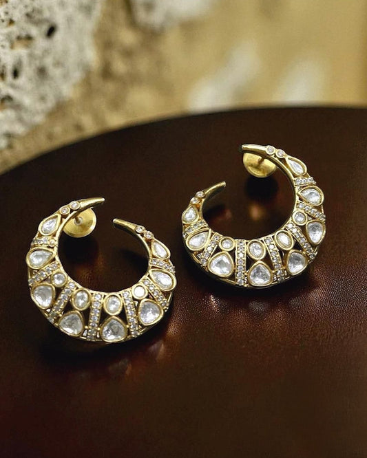 Kundan Hoops Earrings