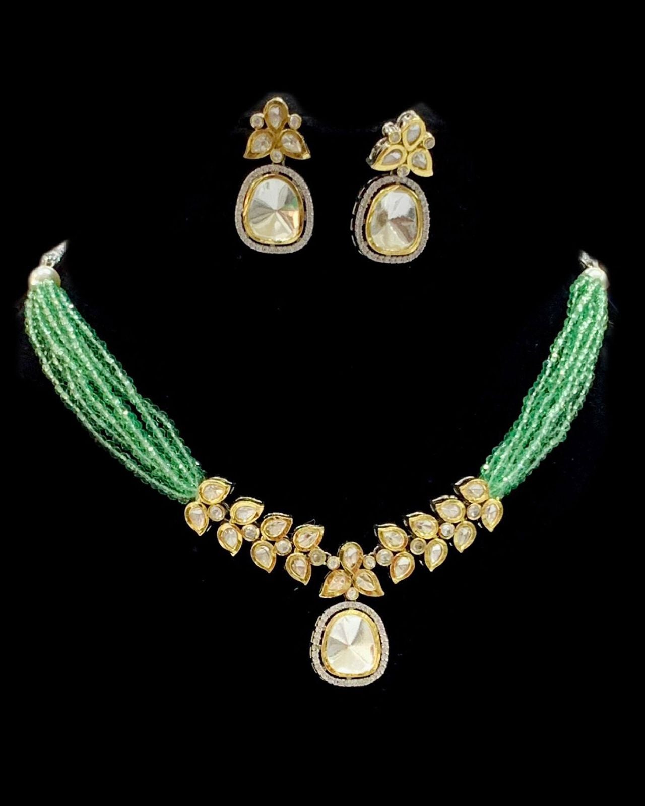 Green Kundan Set