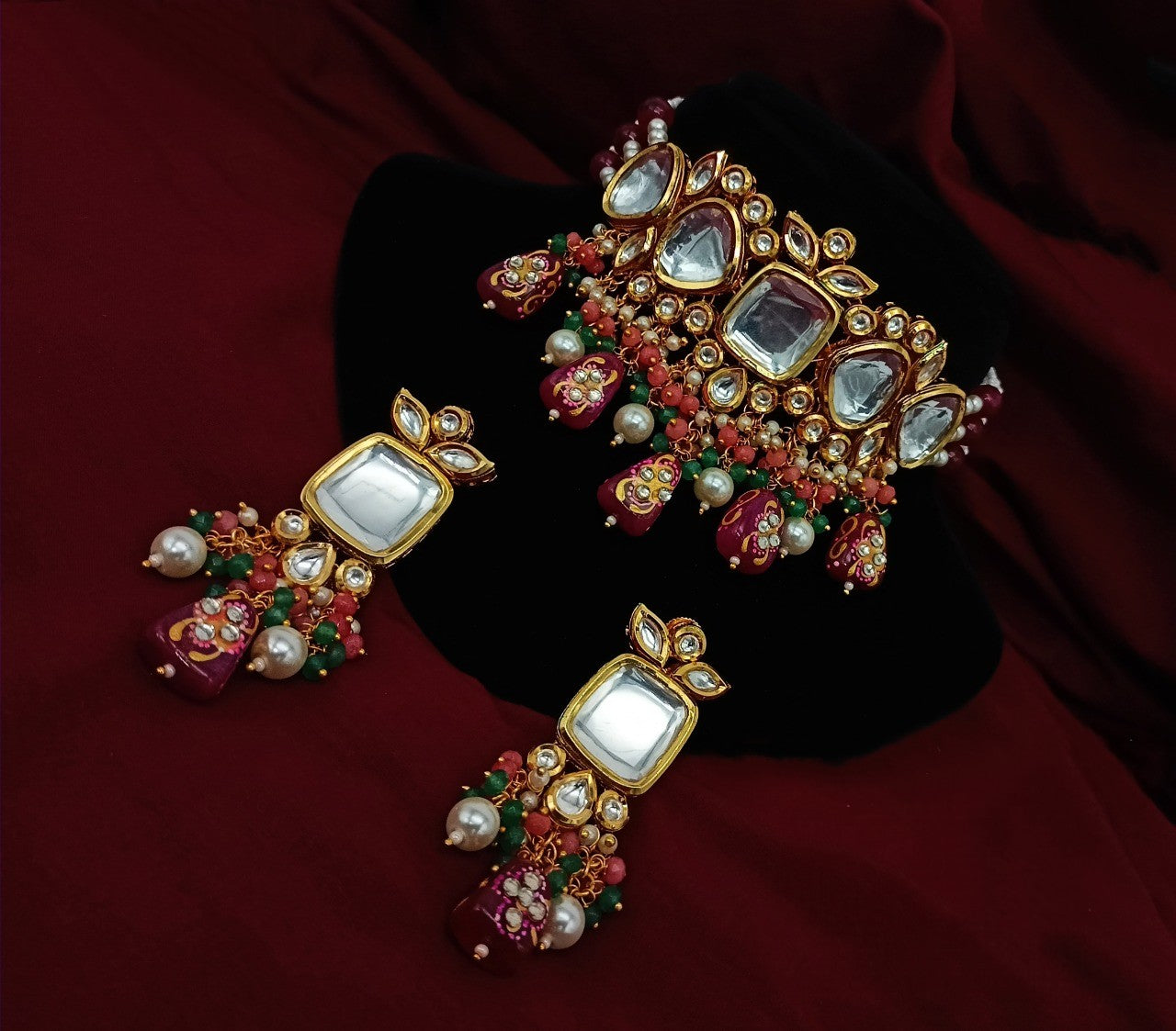 Bridal designer choker with earrings - latest collection Bridal jewell –  Zivara Fashion