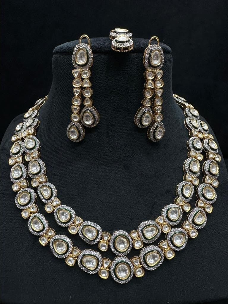 Fine Meena Kundan Set